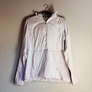lululemon Sz 10 Run for Cold White Pullover Insulated Hooded Jacket